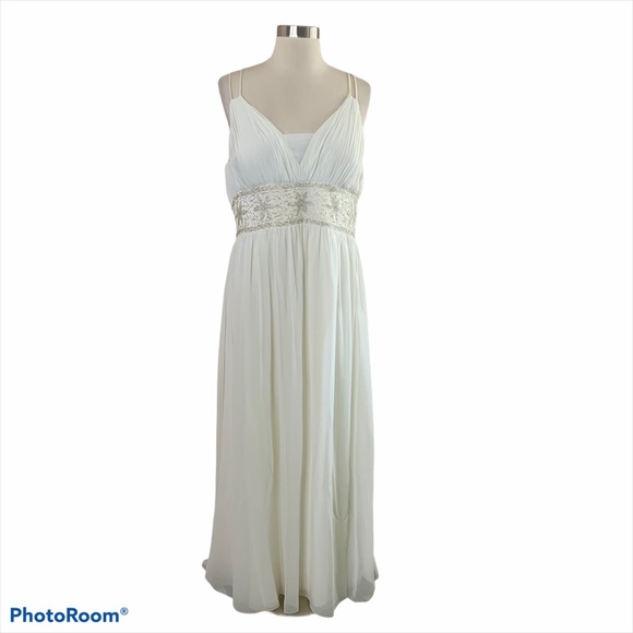 Oleg Cassini Dresses & Skirts - Oleg Cassini Off White Silk Beaded Gown*flaws
